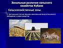 Зональные различия сельского хозяйства Кубани