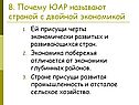 8. Почему ЮАР называют страной с двойной экономикой