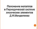 Положение металлов в Периодической системе