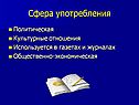 Сфера употребления