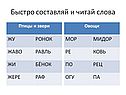 Быстро составляй и читай слова