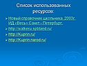 Список использованных ресурсов: